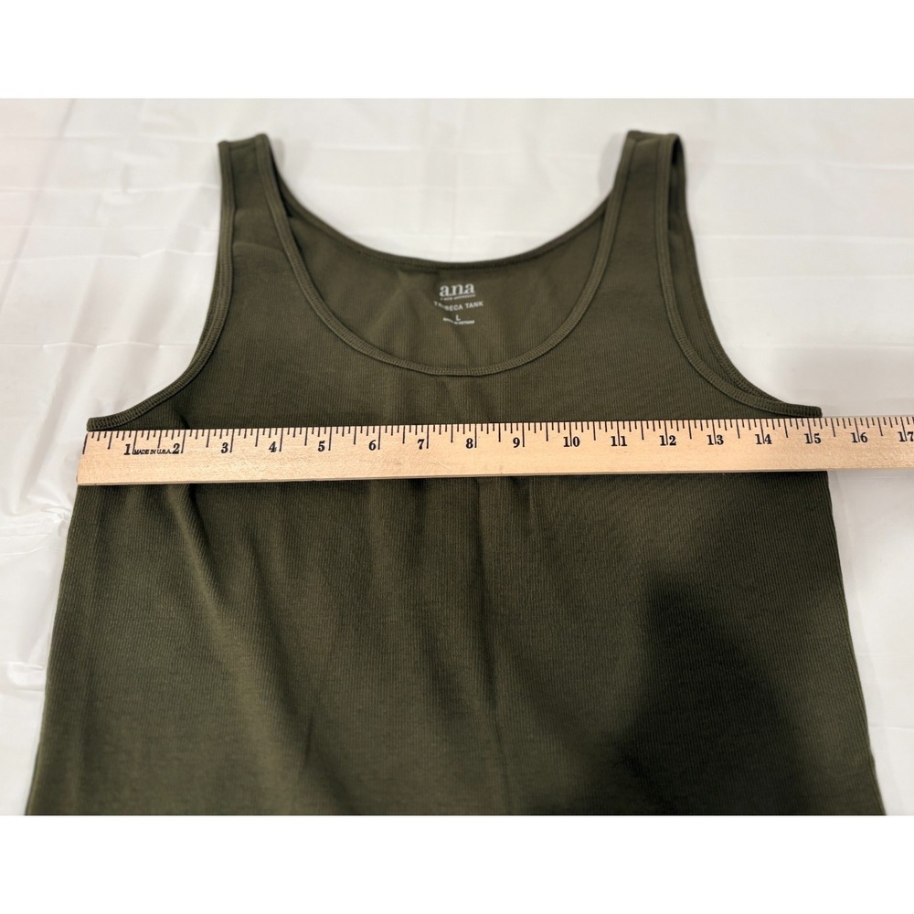 a.n.a Womens Tribeca Tank Top Green Scoop Neck Sleeveless Size Large